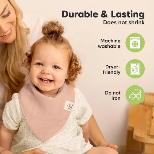Vista 5 de KeaBabies - Paquete de 8 baberos de muselina para babear, dentición, baberos de muselina bandana para bebés, niños, niñas, recién nacidos