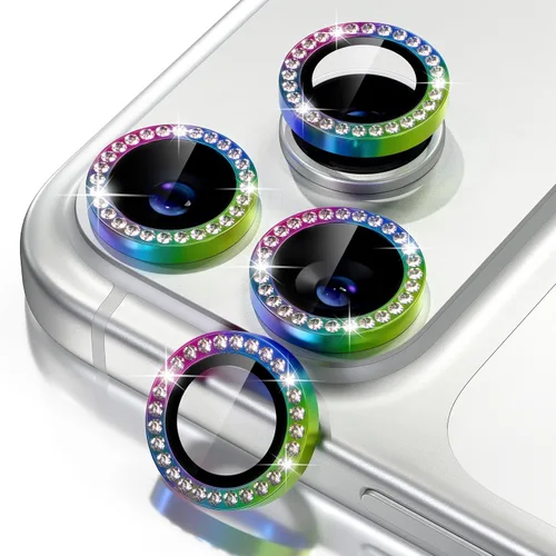 Vista 42 de Misea Compatible con iPhone 16 Pro/iPhone 16 Pro Max, protector de lente de cámara de vidrio templado Ultra-HD, protector de pantalla de anillo Negro