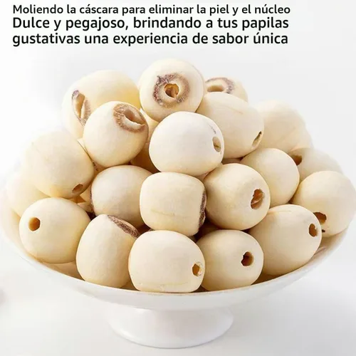 Vista 4 de Semilla de loto blanco seca 10.58oz hueco perfecto para sopa de postre dulce, pasta