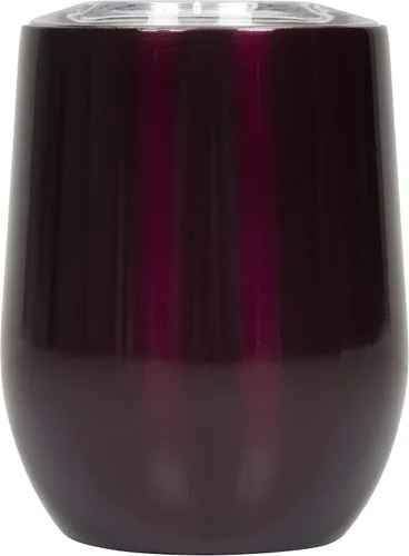 Vista 2 de FIFTY-FIFTY 11.8 fl oz doble pared aislada al vacío, vaso de vino, acero inoxidable, tapa a prueba de salpicaduras