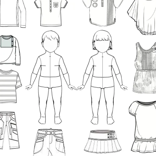 Vista 3 de 2 piezas de regla de curva francesa para niños para diseño de patrones humanoides de costura, reglas de curva francesa para medición de ropa, papel