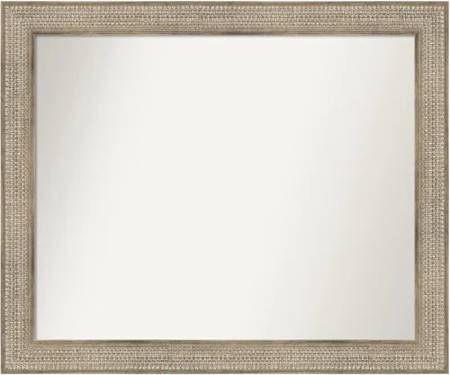 Vista 276 de Amanti Art Espejo de baño plateado para sobre fregadero, 26 x 26 pulgadas, espejo cuadrado de níquel pulido, marco de madera tradicional mediano, se