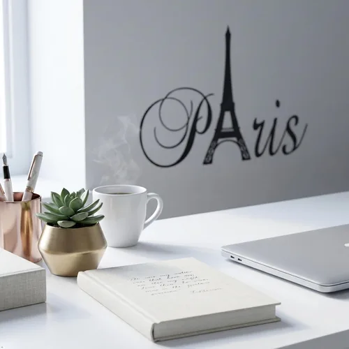 Vista 8 de Decaltor Vinilo decorativo para pared de la Torre Eiffel de París, negro