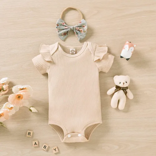 Vista 4 de Aalizzwell Conjunto de pantalones de canalé para bebés y niñas