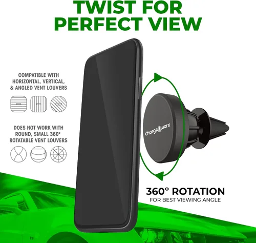 Vista 4 de CHARGEWORX Soporte universal para teléfono para ventilación de automóvil, soporte ajustable de 7 pulgadas extensible para iPhone Pro Max, Samsung