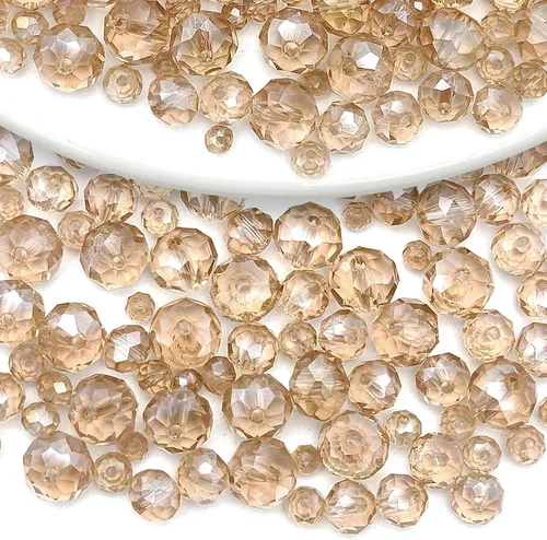 Vista 45 de 246 cuentas de cristal redondas de 0.118 pulgadas (0.118 in) con múltiples facetas sueltas espaciadoras de cristal para hacer joyas, pulseras