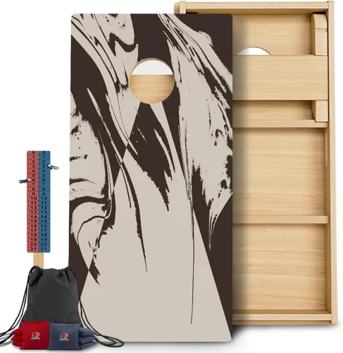 Vista 87 de CornholeGamesUSA Pro - Juego de tablas de Cornhole Fabricado en Estados Unidos Abedul báltico 3/4 Sin rebote Patas triples gruesas Dos 1