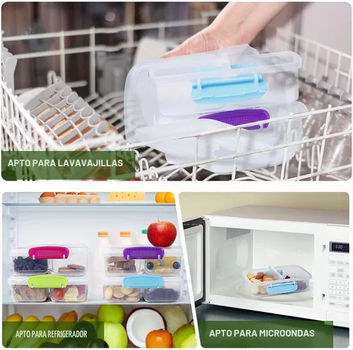 Vista 5 de Paquete de 4 recipientes de plástico para aperitivos con tapas, contenedor de alimentos de 2 compartimentos para caja de aperitivos para niños
