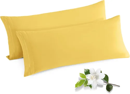 Vista 24 de Horbaunal Paquete de 2 fundas de almohada de microfibra de tamaño estándar, color azul, con cierre de sobre, 1800 hilos, suaves y resistentes al