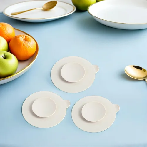 Vista 6 de 3 alfombrillas de silicona antideslizantes para vajilla para una fácil limpieza, mejoradas habilidades alimenticias, silicona de grado alimenticio