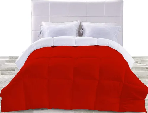 Vista 24 de BedDecor Edredón reversible de microfibra de alta calidad de 400 GSM, relleno de microfibra de 15.16 oz/m², 600 hilos, 100% algodón egipcio sólido