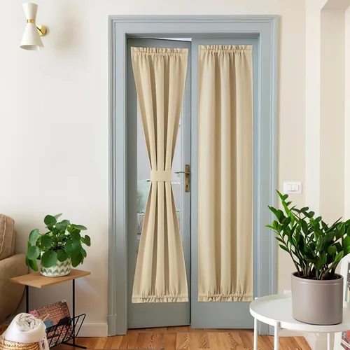 Vista 167 de NICETOWN Cortinas de Lino para Puerta Lateral - Cortinas Opacas con Aislamiento Térmico para Puerta Delantera Francesa para Sombra Pequeña