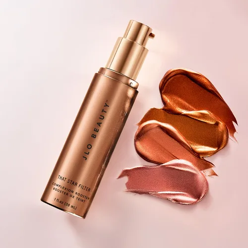Vista 9 de JLO BEAUTY Resaltador de maquillaje y bronceador para cara y cuerpo, potenciador líquido de la tez, gotas luminosas de imprimación iluminadora