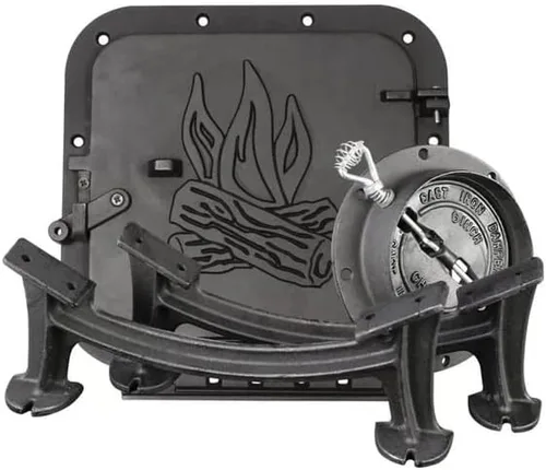 Vista 8 de US Stove BSK1000 Kit de estufa de campamento de barril, mediano, color negro