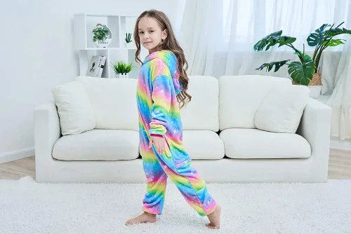 Vista 22 de Pijama de unicornio unisex para niños, enteritos para disfraz, Halloween