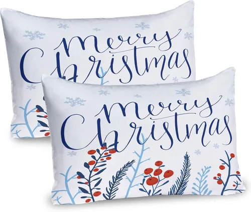 Vista 10 de Lunarable Juego de 2 fundas para almohada de otoño, tema vintage otoñal con estilo granja, ilustración de flores silvestres, artículo de cama