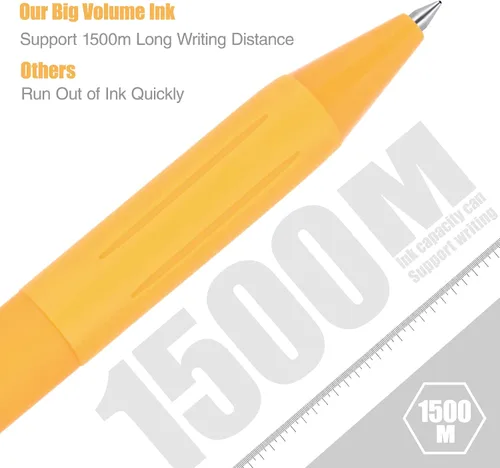 Vista 7 de Drawdart Paquete de 14 bolígrafos de bola, tinta negra de 1,0 mm de punto medio, lindos bolígrafos pastel para oficina, retráctiles - para escritura