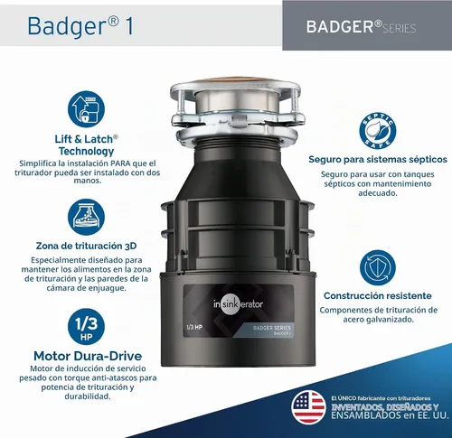 Vista 2 de InSinkErator tejón, Badger 1, 120.00 volts