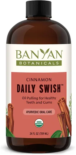 Vista 11 de Banyan Botanicals Cinnamon Daily Swish - Aceite de extracción ayurvédico orgánico con aceite de coco, enjuague bucal para aliento fresco y salud