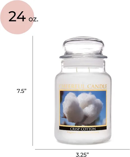 Vista 5 de A Cheerful Giver - Vela en tarro de vidrio perfumada de algodón crujiente (24 onzas) con tapa y fragancia fiel a la vida, fabricada en Estados Unidos