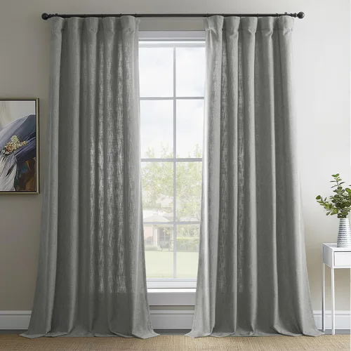 Vista 12 de HPD Half Price Drapes - Cortinas básicas de lino sintético de 84 pulgadas de largo, par de 2 paneles - 50 pulgadas de ancho x 84 pulgadas de largo