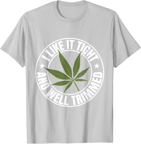 Vista 46 de Weed Cannabis Medical Marihuana I Like It Camiseta ajustada y recortada, Negro, S