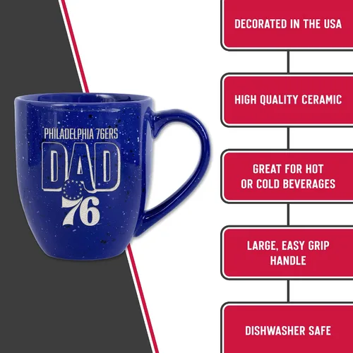 Vista 5 de Rico Industries NBA 16 oz Team Color Laser Engraved Speckled Ceramic Coffee Mug 3-Color del
