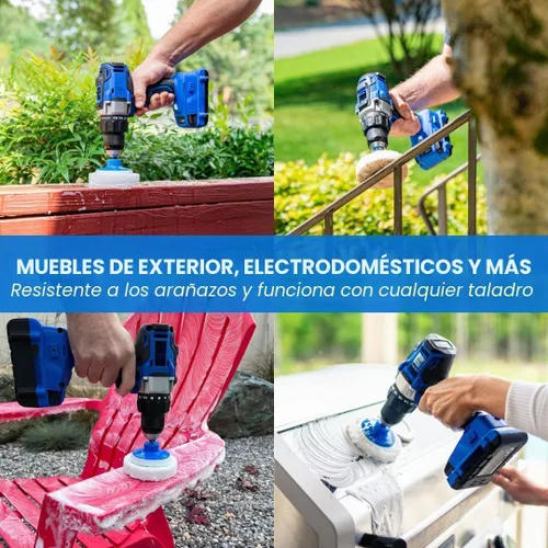 Vista 5 de RotoScrub Juego de 7 cepillos de taladro para limpieza profunda, resistente a los arañazos, baño, horno, encimeras, fregaderos, espuma de jabón