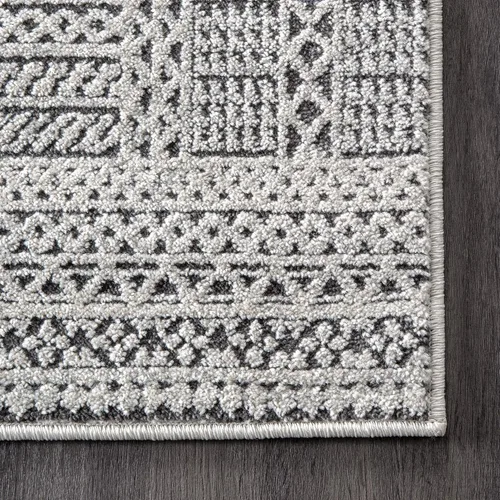 Vista 7 de nuLOOM Blake - Alfombra texturizada de retazos, 4 x 6 pies, gris