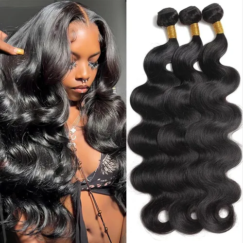 Vista 31 de 3 manojos de cabello humano 12A, ondulado, 100% sin procesar, cabello humano virgen brasileño de tejido rápido (14, 16, 18 pulgadas)