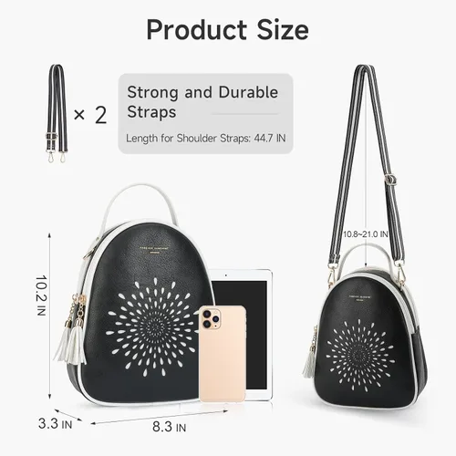 Vista 33 de T1953 Mochila para mujer, de piel sintética, para regalo para niñas y mujeres