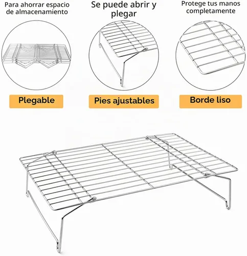 Vista 2 de P&P CHEF Juego de estantes de enfriamiento de 4 niveles, estante apilable