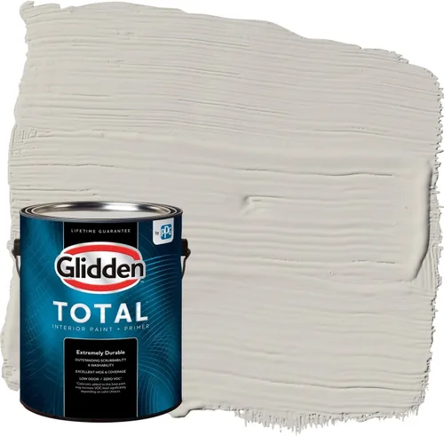 Vista 61 de Glidden Pintura Interior + Imprimación: Gris/Plata Antigua, Una Capa, Satinado, 1 Galón