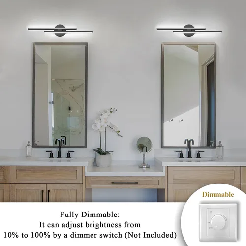 Vista 3 de EDISLIVE Moderna lámpara LED regulable para tocador, accesorios de iluminación de pared para tocador de baño, accesorios de iluminación para espejo