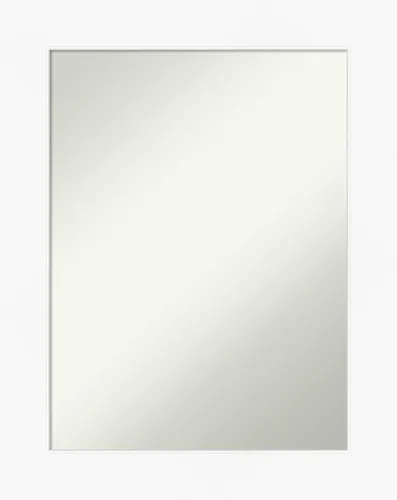Vista 67 de Amanti Art Espejo de baño plateado para sobre el fregadero, espejo cuadrado de níquel cepillado de 30 x 30 pulgadas, marco moderno grande, se cuelga