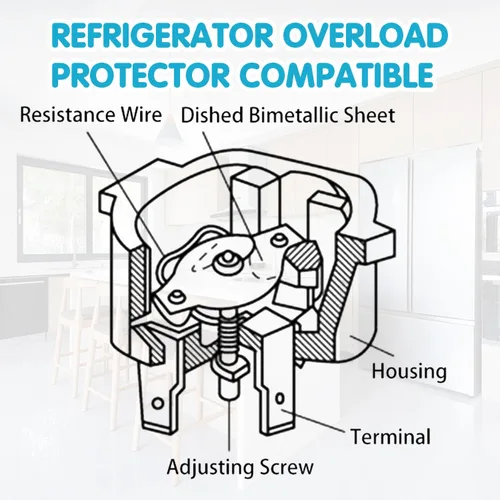 Vista 5 de Heyiarbeit Protector de sobrecarga termal del refrigerador 1/5 (HP) 150W Compresor pieza de repuesto 1 PC