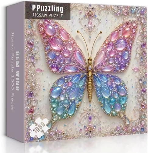 Vista 19 de Rompecabezas de mariposa vintage para adultos de 1000 piezas, rompecabezas retro de mariposas con hermosas alas, rompecabezas difíciles
