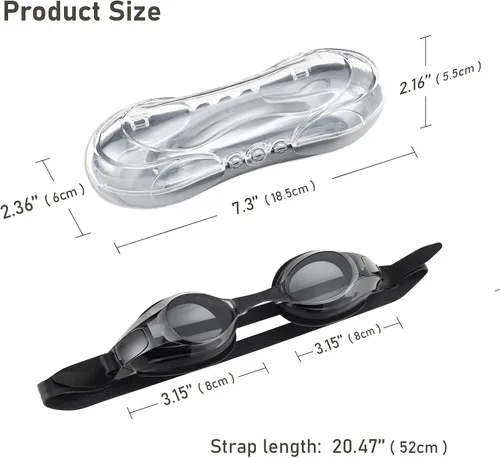 Vista 6 de AUTOR Gafas de natación de visión corta, gafas de natación, gafas de natación de corta visión para hombres, mujeres, adultos y jóvenes