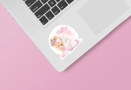 Vista 3 de Calcomanías de bailarina personalizadas, regalos para niñas, vinilo troquelado resistente al agua de 1, 2, 3, 4, 5, 6 pulgadas, para botella
