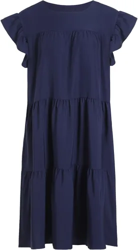 Vista 2 de FWFLYAWAY Vestidos de verano para mujer 2023, talla grande, casual, lindo, vestido tipo babydoll con volantes escalonados, estilo bohemio, vestido
