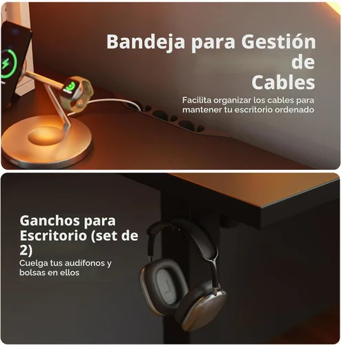 Vista 5 de Agilestic Escritorio de Pie en Forma de L de 59 Pulgadas de Altura Ajustable, Escritorio de Esquina Eléctrico de Pie, Mesa de Computadora Sit Stand