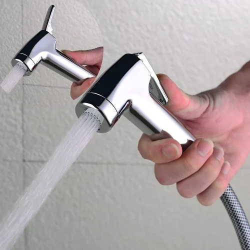 Vista 3 de LikeHome Pulverizador de bidé para paño de inodoro pulverizador de pañal Shattaf de mano Bidé Enjuague Spray Cromo (solo pulverizador)