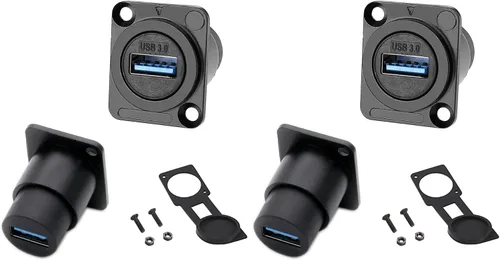 Vista 9 de PENGLIN - 2 enchufes impermeables USB 3.0, tipo D, acoplador de montaje en panel USB USB 3.0/2.0 Compatible,Tough Zinc Alloy Body,Plug & Play