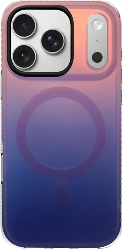 Vista 23 de Funda degradada para iPhone 14 Pro - Diseño multicolor degradado naranja y amarillo, resistente a los impactos y con imanes