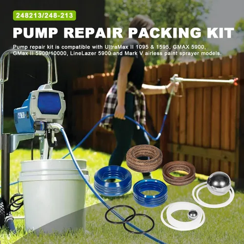 Vista 3 de 248213 Kit de reparación de bomba de repuesto para pulverizador de pintura sin aire Graco 1095 1595 5900 248-213 244198