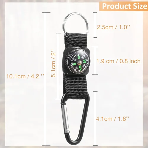 Vista 2 de TOODOO - 28 piezas de brújula para niños, clip para cinturón a granel, brújula negra, premio para camuflaje de fiesta de cumpleaños, suministros