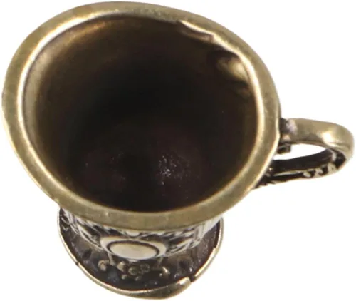 Vista 7 de Mini cáliz de copa, taza de té de cobre, bonita taza de agua bendita tallada, estilo real, grabado de metal, flores, pequeñas copas de vino, copa