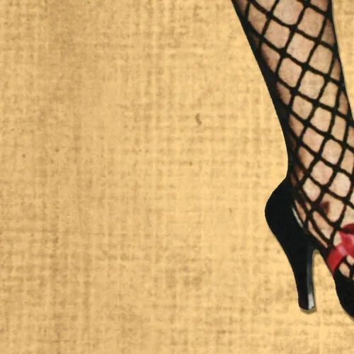 Vista 6 de Póster de viaje con diseño de puros cubanos en lienzo, diseño vintage de niña Pinup con medias de red, para viaje: Habanas Mas Fino