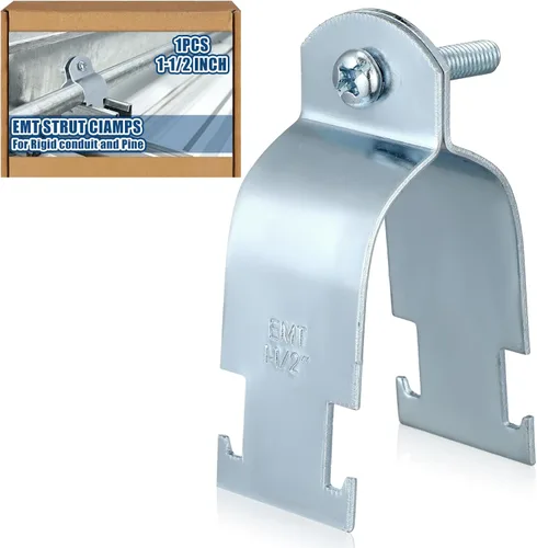 Vista 8 de Landhoow Emt Pipe - Abrazaderas universales de puntal para canal, accesorio de conducto electro galvanizado con perno y tuerca, herramienta