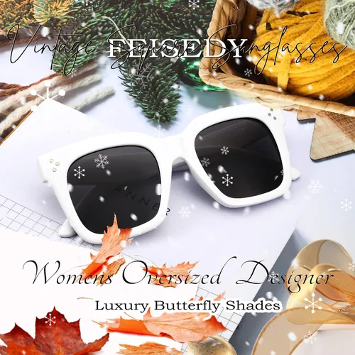 Vista 4 de FEISEDY Gafas de sol vintage de mariposa para mujer, diseño de lujo, cuadrado, degradado, B2486